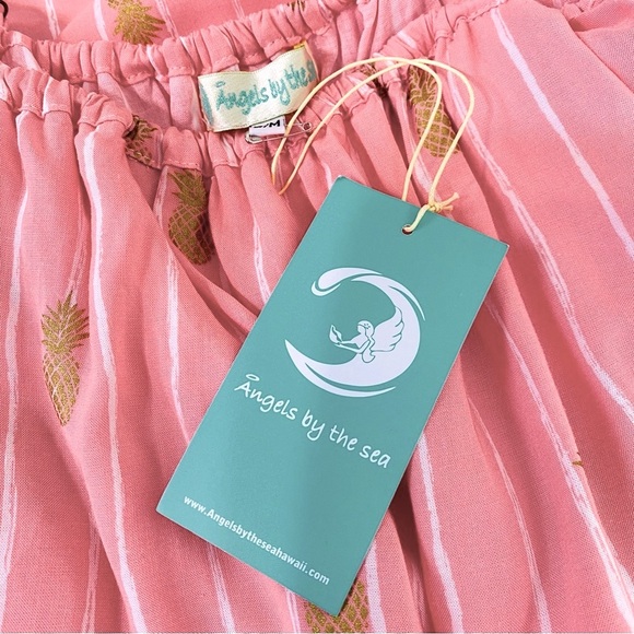 Angels By The Sea Moana Pineapple Coral Maxi Dress Size S/M - Picture 5 of 7